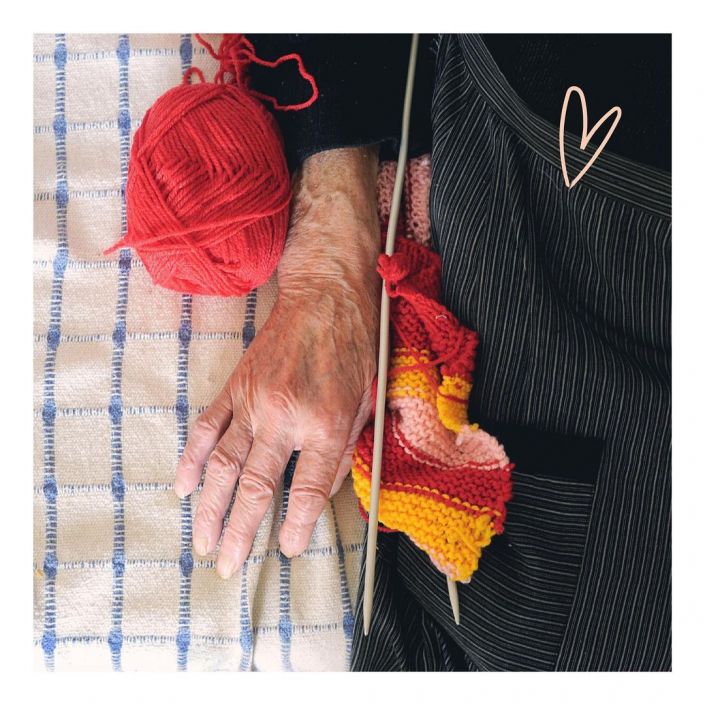 Vlněné pletené ponožky od babičky
