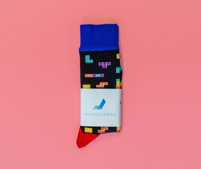 Ponožky – tetris černá